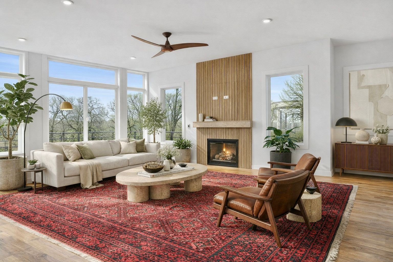 Living Room with Fireplace