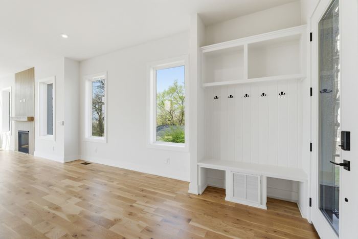 Entry with built-in drop zone